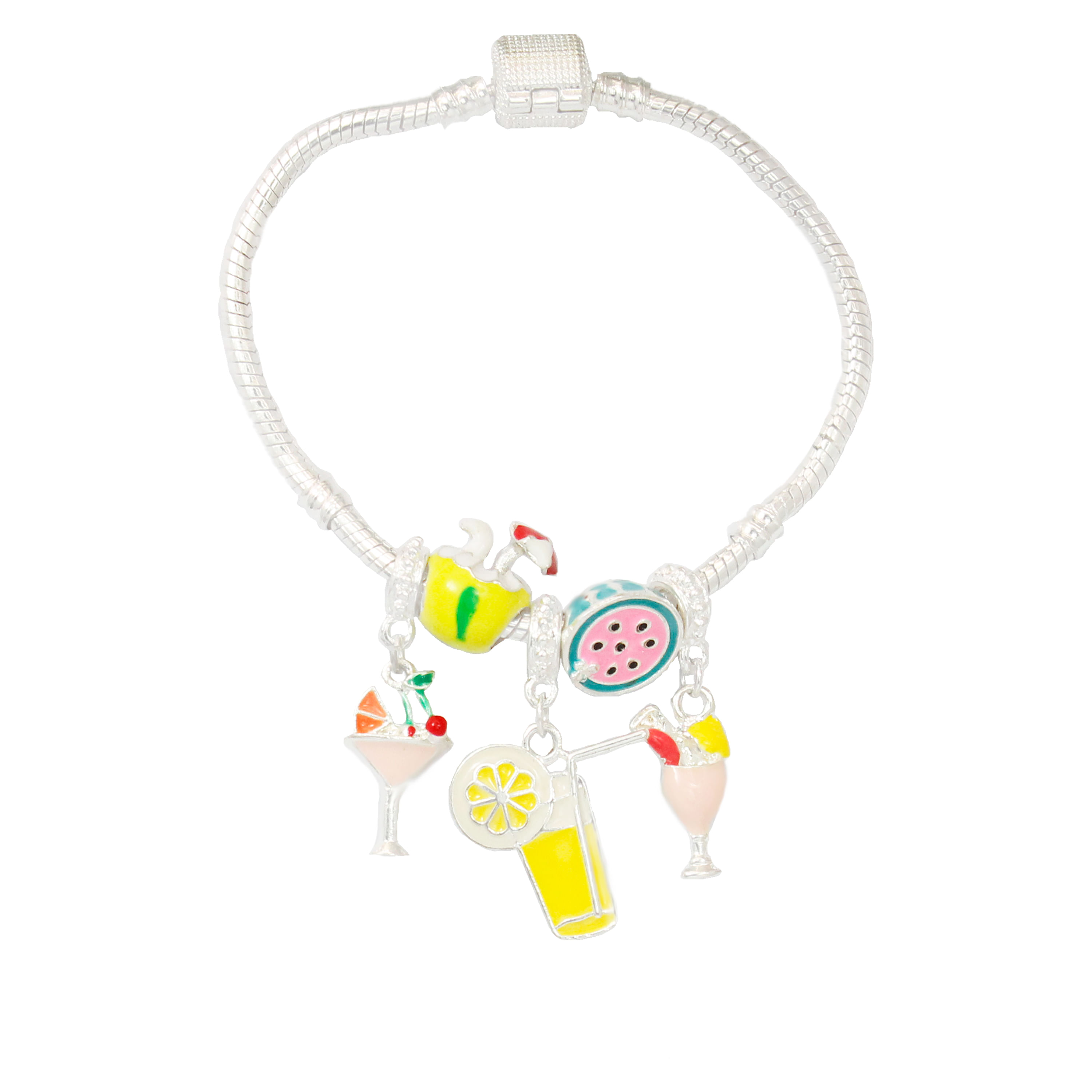 PANDORA INSPIRAÇÃO IT GIRL - PULSEIRA COMPLETA COM 5 BERLOQUES